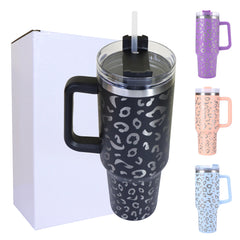 Stainless Steel Leopard Print Tumbler Travel Coffee Mug