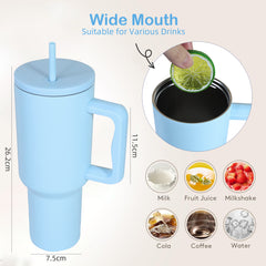 Stainless Steel with Handle, Vacuum Insulated Tumblers With Matching Lid