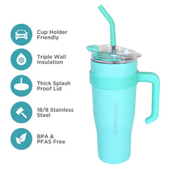 Stainless Steel with Handle, Vacuum Insulated Tumblers With Grip