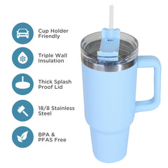 Stainless Steel with Handle, Vacuum Insulated Tumblers,Double Wall Travel Coffee Mug