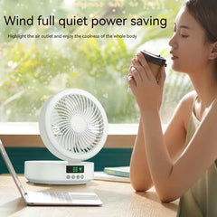 Fan With Remote Control Portable Wall-Hanging Rechargeable Usb Electric Folding Fan Nightlight Air Cooler Household