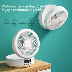 Fan With Remote Control Portable Wall-Hanging Rechargeable Usb Electric Folding Fan Nightlight Air Cooler Household